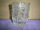 Etched Clear Glass Toothpick Holder Birds Trees Leaves