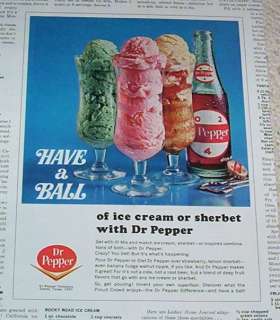 1967 ad Dr Pepper soda pop   ice cream float PRINT AD  