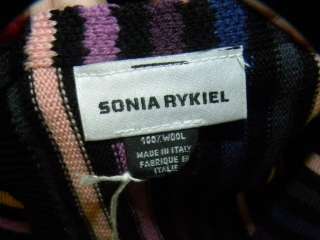 SONIA RYKIEL black/purple striped wool scarf LOOOVE  