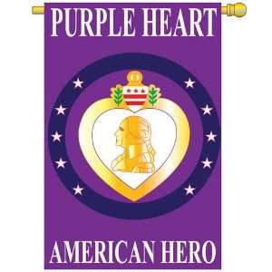  Purple Heart American Hero Banner Flag Patio, Lawn 