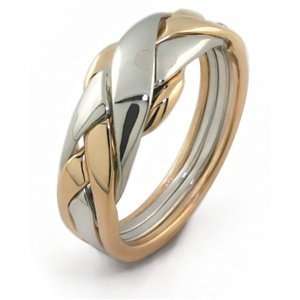  LADIES PETIT 4 band 14K Gold Puzzle Ring 4PGL Jewelry
