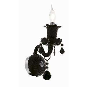   Wall Sconce, Jet (Black) Finish with Jet (Black) Royal Cut RC Crystal