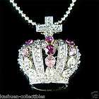 Purple w Swarovski Crystal ~CROWN CROSS Queen Tiara Cha