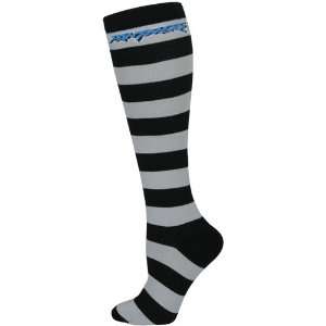   Panthers Ladies Black Silver Striped Rugby Socks
