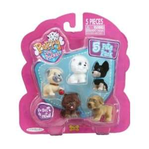  Puppy in My Pocket 5 Pets Pack ~Pug, Bichon Frise, Russian 