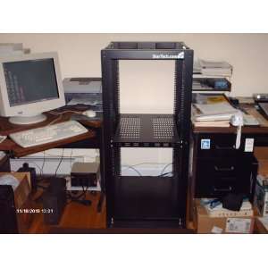   com Adjustable 4 Post Open Server Equipment Rack Cabinet Computer Case