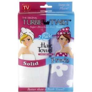  Turbie Twist Solid Microfiber Hair Towel, 2 ct (Quantity 