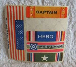 Vtg GI Joe Marx Tim mee Army Men Stickers Hero Captain  