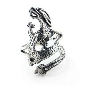 Tall Sterling Silver Large Bikers DRAGON Ring Size 11(Sizes 7,8,9,10 