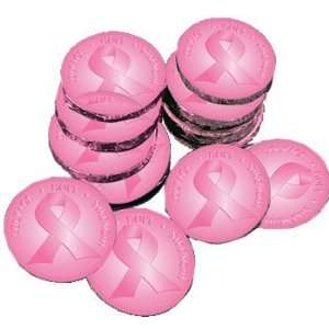   Doz Pink Ribbon Chocolate Coins   Silver Dollar Size: Everything Else