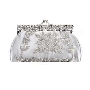  Silver Beaded Bridal Purse with Vintage Frame Everything 