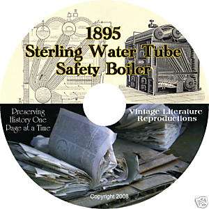 Stirling Water Tube Boiler Catalog   1895 on CD  