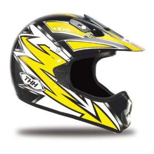  JOLT TX 10 Full Face Motorcycle Helmet, Black/Yellow, YTH 