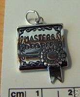 Sterling Silver 3D Graduation Masters Degree Charm  
