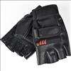   Leather Fingerless Fitness Gloves PLUS Weight Lifting Gym Riding