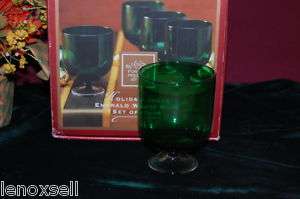 Lenox Holiday Vogue Emerald White Wine Glass NIB  