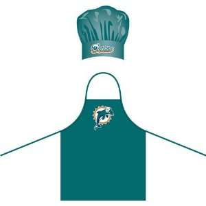  Miami Dolphins NFL Barbeque Apron and Chefs Hat Sports 