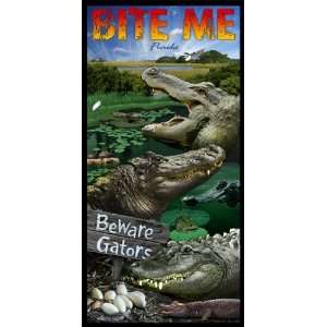   Gator Bite Me Alligator Terry Velour Beach Bath Towel: Home & Kitchen