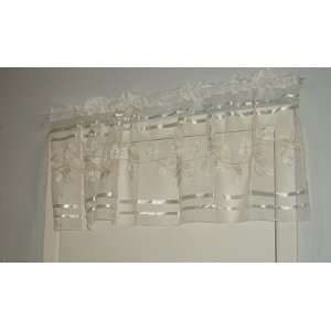    JC Penney Sheer Tailored Valance Abigel White: Home & Kitchen